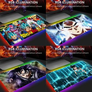 Rests Super DBZ RGB Gaming Mouse Pad Mousepad Mause Pad Anime Carpet Dragon Mouse Mat Gamer Balls Deskmat stora PC Gamer Accessories