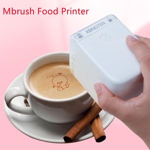 Impressoras mbrush alimentos impressora de café impressão portátil impressora de jato portátil impressora de comida comestível em pão bolo de café molde de café com leite#r30