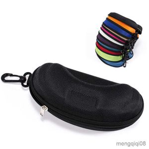 Caixas de óculos de sol Bolsa Case Black Oxford Ploth Zipper Box de armazenamento anti-estresse elegante