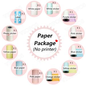 Skrivare Thermal Paper Sticker Label Sticker Color Paper Photo Sticker Paper för PERIPAGE A6 PAPPERANG POOOLI Fotoskrivare