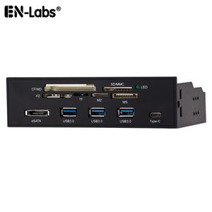 Läsare USB 2.0 Micro SD TF CF TFLASH XD 64G Memory Card Reader ADPATER USB3.0 HUB DVD 5.25 PC FALL Frontpanel USBC ESATA Moderkort