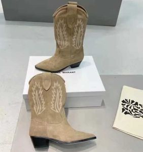 أحذية الموضة Isabel Paris Marant Denzy Suede Cowboy Boots Photos Real Deurto Defroidered Leather Dallin