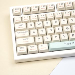 Aksesuarlar 128 Anahtar PBT KEYCAP DYESUB XDA Profil Kişiselleştirilmiş Minimalist Beyaz Plastik Anahtar Kişi Mekanik Klavye