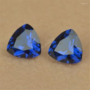 Contas por atacado 3x3-10x10mm 112# safiras Blue Triangle Trillion Shape Cut Loose Spinel Gems Stone para Jóias Configurando