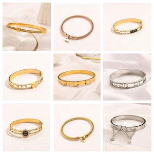 Famous Designer Bracelet Bangle Luxury Brand Chain Stainless steel 18K Gold Plated temperament Fashion Womens Wedding Party Jewerlry Accessories Gifts 20style