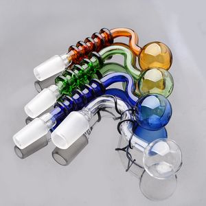 14mm farbige männliche Glasölbrennerpfeife Shisha Bubbler Tube Bohrinseln Wasserbongpfeifen Zubehör zum Rauchen