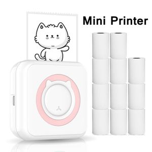 IMPRESSORAS MINI PHETICE RATECIMENTO DE MÁQUINA DE MÁQUINA PORTÁVEL TERMAIS Rótulo de etiqueta de etiqueta Foto Photo Photo para telefone sem fio Bluetooth Printing Fast Home Home