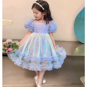 Flickans klänningar Spring Kids Dress Flowers Brodery Toddler Party Birthday Wedding Dress for Girls Children Clothing