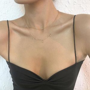 Anhänger Halsketten Lalynnly Mehrere Kleine Kreise Luxus Doppel Legierung Halskette Für Frauen Böhmischen Strass Großhandel Hals Schmuck N8593