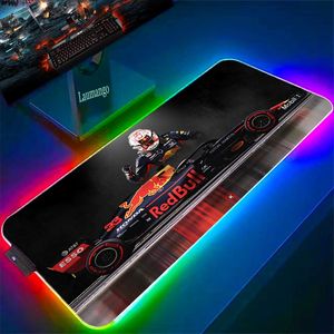 RESTS F1 Racer 33 Numara Gamer LED Mouse Pad Deskmat Dizüstü Dizüstü Aksesuarlar Oyun Dizüstü Dizüstü Bilgisayarlar Masa Koruyucusu Klavye Mat RGB Mousepad