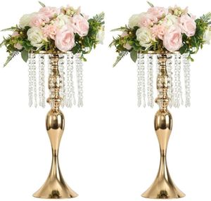 Bröllopsblommor mittpunkt dekoration blommor stativ tall metallbord vaser för bankettfesthelgens dekoration