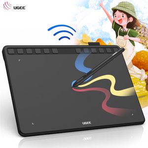 Tablets UGEE S1060W Wireless Digital Pen Tablets Graphic Drawing Tablet with Batteryfree Stylus 12 Shortcuts for Game OSU! eLearning