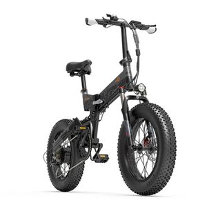 BEZIOR XF200 Folding Electric Bike 48V 15Ah Battery 1000W Motor 20x4.0 inch Fat Tire Aluminum Alloy Frame Shimano 7-speed Shift Max Speed 40km/h 130KM - Black