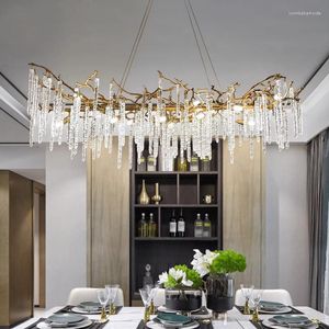 Chandeliers 2023 Modern Crystal Ceiling Chandelier Icicle Luxury Branch For Living Bedroom Decoration Loft Pendant Hanging Light