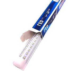 100W V Şekilli 72W 50W Çift Yan 8ft LED Tüpler T8 4ft 5ft 6ft Entegre LED Tüp Işık Soğutucu Kapı Dükkanı Aydınlatma AC85-277V İş Ampul Lambaları Crestech