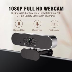 Webbkameror Q20 1080p Full HD Webcam USB Plug 120 graders bred visningsvinkel Webcam med inbyggd mikrofon för PC Mac Laptop Desktop