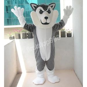 Melhor venda Adorável mascote de mascote de lobo Desempenho de figurino de desenho anime personagem de anime tem tamanho adultos de natal publicismo ao ar livre traje de roupa