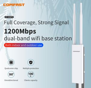 Roteadores AC1200 Ponto de acesso ao ar livre 2.4g 5 GHz Repetidor de roteador externo 1000M RJ45 PORT 2*5DBI ANTENAS LONGO RANGE WIFI BASE ESTATION