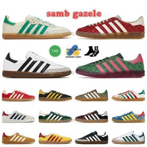 2023 Originele Samba OG Vegan Gazelle Shoes Designer Mens Dames Classic Pink Velvet Black Wit Gum Wales Bonner Cream Groen Red Gold Sneakers Dhgate Walk Trainers