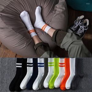 Men's Socks JT High-quality Two Bars Men's Sports Thickened Mid-thigh Stacked For Men And Women