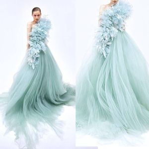 روعة الرموز الراقصة الرائعة A-LINE One Hoster Plats مصمم الديكور Tulle Tulle Backless Court Court Made Plus Size Party Dress Vestido de Noite