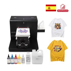 Printers A4 Flatbed Printer DTG Printer for dark light t shirt printing machine A4 Direct to Garment DTG Printer with free textile ink