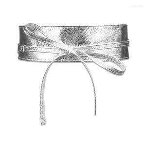 Cinture Moda Donna Cintura per abito in pelle Bowknot Cintura ampia e semplice avvolgente Cintura di lusso femminile con corsetto