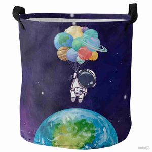 Cestino Universo Spazio Terra Astronauta Palloncino Cesto della biancheria sporca Cesto dell'organizzatore della casa Cestino dell'abbigliamento Cestino portaoggetti per giocattoli per bambini