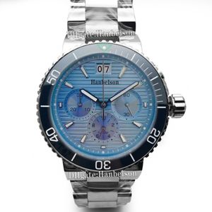 2023 Racing Mens Watches Blue Dial Dial Japan VK Quartz Movement Chrolograph Man Clock Designer Man Sport Uhr Rubber Armband 43mm armbandsur