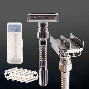 Electric Shavers Men rakar Razor Classic Manual Justerbar dubbelkant Metall Säkerhetsytor Rakknivar med 5 blad Ersättare rakapparat Set Easy Clean 230529