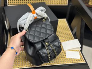 CC Bag Modischer Rucksack, Diamant-Plaid-Leder, Damen-Kette, Flip-Tasche, klassisch, großes Fassungsvermögen, Metall-Logo, interne Designer-Seriennummer mit Karten-ID, luxus_bag1588