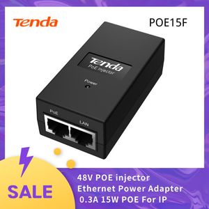 Маршрутизаторы Tenda 48V инжектор POE POE15F Ethernet Power Adapter 0,3A 15W POE для IP -камеры IP -телефон POE Переключатель Адаптер питания EU/US опция