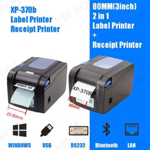 Skrivare XPrinter XP370B 2080mm POS Termisk kvittoetikett DualPurpose Printer USB Sticker Printer Barcode gör maskin för stormarknad