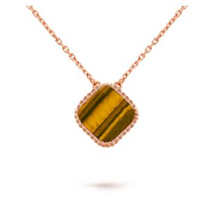 2024 Vier Blattklee Halskette Designer Schmuck Anhänger Halsketten Roségoldene silberne Mutter von Perlengrün Halskette Linkkette Damenkette Halskette 15 Stile