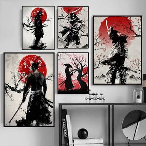 Japansk målning affischer och tryck Japan samurajkonst Canvasmålning Anime Väggkonstbilder för heminredning i vardagsrummet