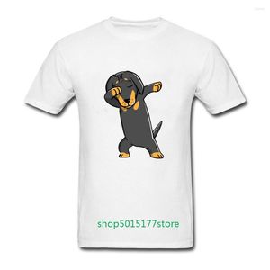 Camisetas masculinas com desconto Anime Dabbing Dachshund Dog Funny Doxie Men Manga Curta Dogs T-shirt Personalizada Man
