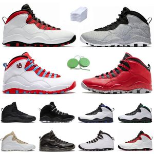 Jumpman 10 10s Men Basketball Shoes Sneaker Bulls Over Broadway Cement Chicago Black White Drake Orlando Seattle Steel Grey Linen Mens Trainers Sports Sneakers
