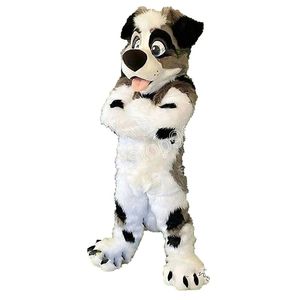 Husky Dog Mascot Costume Simulação Simulação Cartoon Anime Personagem Adultos Tamanho do Natal A publicidade ao ar livre