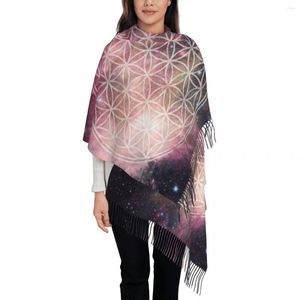 Sciarpe Stampa personalizzata Geometria Sacra Universo Fiore Della Vita Sciarpa Uomo Donna Inverno Caldo Mandala Scialle Wrap