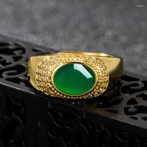 Ringos de cluster Green Jade Green Luxury Mulheres Presente Anel Ajuste Ajuste Acessórios de Amuletos 925 Moda de Moda de Moda de Moda de Prata Moda NATURAL