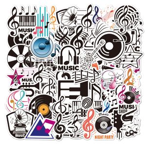 50st Musical Note Stickers Pack Waterproof Vinyl Stickers Icke-slumpmässiga för bilcykelbagage bärbar dator Skateboard Scatebook Vattenflaska Dekal