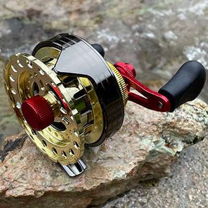 Accessori QJ66 All Metal Raft Ice Supplies Bearing Mark 6 + 1 Peso 205g Front Bridge Fishing Anti slip Reel P230529