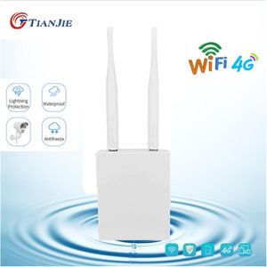 أجهزة التوجيه Tianjie عالية السرعة في الهواء الطلق 4G LTE WIRELESS AP مقاومة للماء SIM CARD WIFI ROUTER النقطة الساخنة CPE LAN/WAN RJ45 مودم المنفذ دونجل