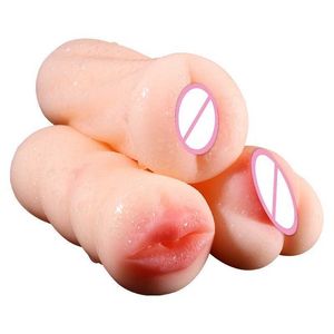 Sex Toy Massager Masturbation Cup Silicone Artificial Mouth Anal Erotic Oral Vagina Toys for Men 3d Realistic Deep Throat Male Masturbator