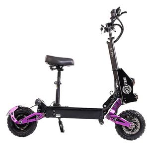 BEZIOR S2 PRO Electric Off-Road Scooter 11 Inch Wheel 1200W*2 Dual Motor 48V 23Ah Battery 40mph Max Speed 265lbs Load Double Large Screen-purple