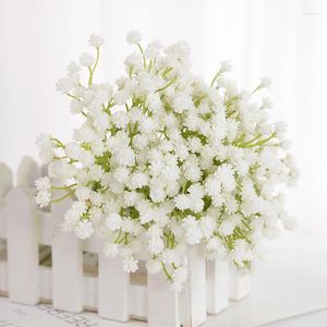 Kwiaty dekoracyjne 1/2pcs 20 cm opiekunka biały sztuczny kwiat plastikowy Fake Plant Gypsophila na wesele domowe przyjęcie DIY Scrapbooking