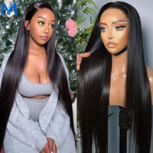 48 Inches Straight 4x4 Lace Closure Human Hair Wigs 250 Density Brazilian Pre-plucked Remy Hair Wigs for Women Transparent Lace