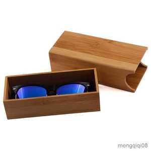 Solglasögon fall påsar bambu glasögon låda fyrkantig lagring högkvalitativ trä utan