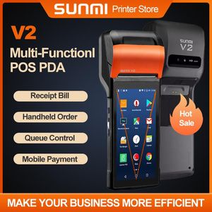 Skrivare SunMi V2 Cash Stock för försäljningshandelshandel Kvittret 58mm Thermal Terminal POS PDA 4G med 5,45 