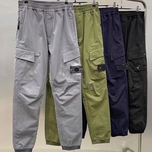 2023 Nouvelles pierres Garment Dyed Cargo Pants One Lens Pocket Pant Outdoor Men Tactical Pantalon Loose Sursuit Islands Taille S-XXL